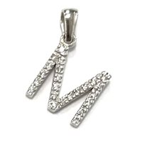 Pendente Fanton Gioielli Donna LETTERA DIAMANTI in Oro bianco Diamante 0.07 Ct LETTERA DIAMANTI M_52 - LETTERA DIAMANTI M_52